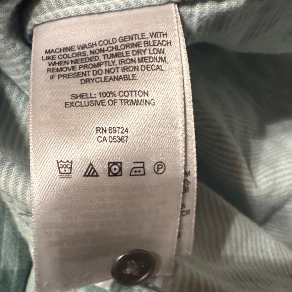 Columbia Plaid Button Down Shacket- Green and White - Picture 7 of 7